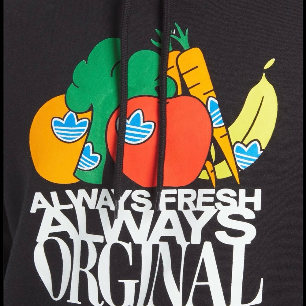Adidas Black Hoodie with Vibrant Graphic